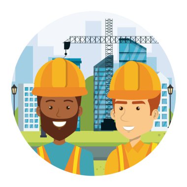 irklar arası inşaatçılar çalışma kenarı karakterleri üzerinde yapıcılar