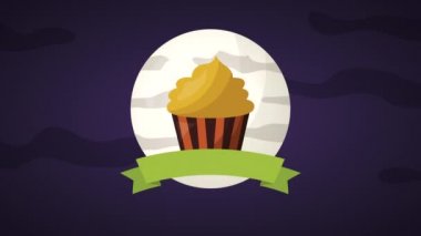 tatlı cupcakes ile mutlu cadılar bayramı kutlaması