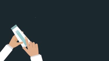 tıbbi krem animasyon ile eller