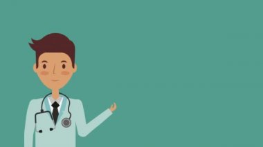 profesyonel doktor tıbbi karakter animasyonu