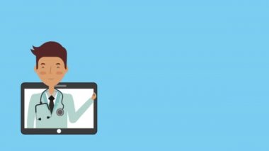 profesyonel doktor tıbbi karakter animasyonu