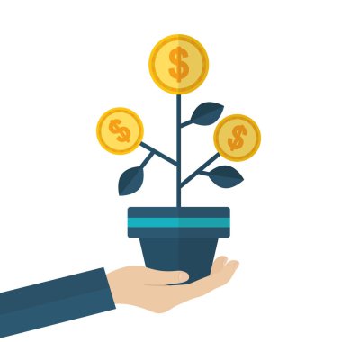 İzole sikke bitki vektör tasarımı