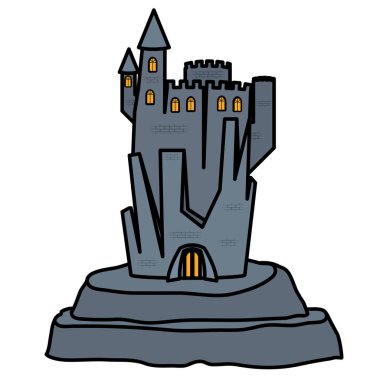 İzole cadılar bayramı kale vektör tasarımı