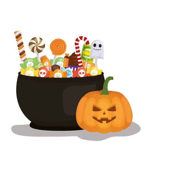 Geïsoleerde Halloween snoepjes vector ontwerp — Stockvector