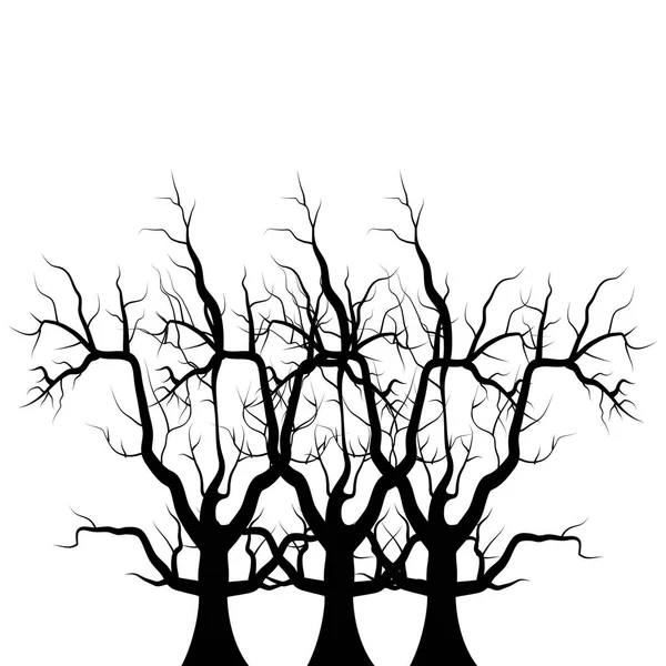 Векторный дизайн деревьев на Хэллоуин — стоковый вектор