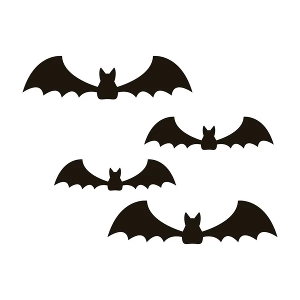 Halloween zwarte vleermuizen vector ontwerp — Stockvector