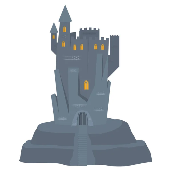 Diseño aislado del vector del castillo de Halloween — Vector de stock