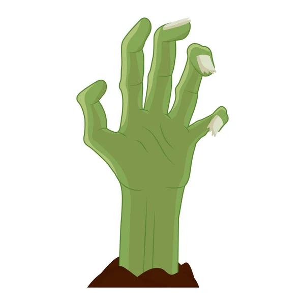 Halloween Zombie Hand Vektor-Design — Stockvektor