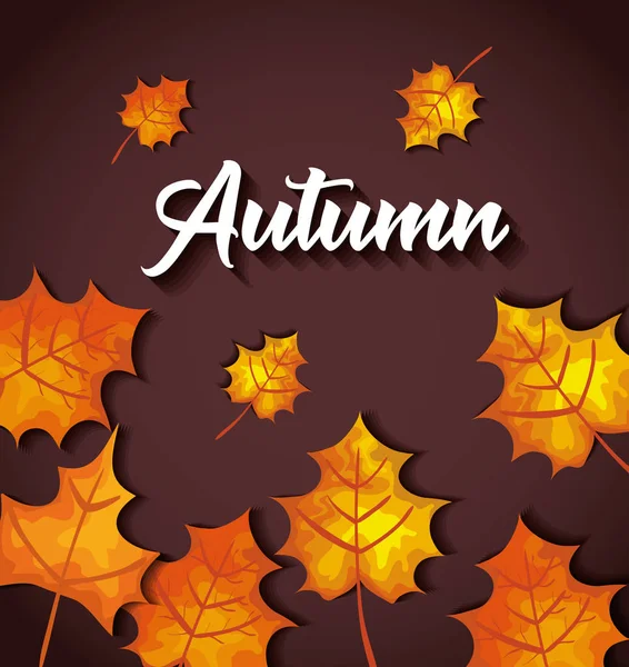 Patrón otoño con hojas engastadas — Vector de stock