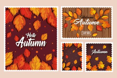 yapraksüslemeleri ile sonbahar desenleri ayarlayın