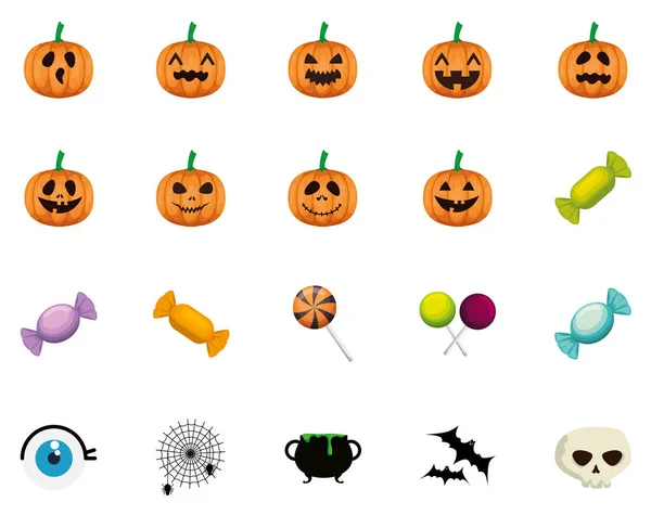 Bundle Halloween con icone set — Vettoriale Stock