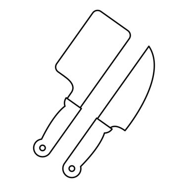 İzole mutfak bıçakları vektör tasarımı