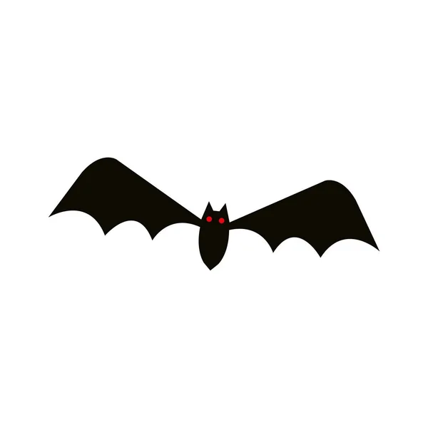 Bat flying halloween isolated icon — Stock Vector