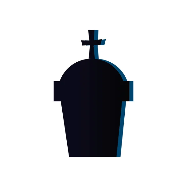 Halloween graf van begraafplaats icoon — Stockvector