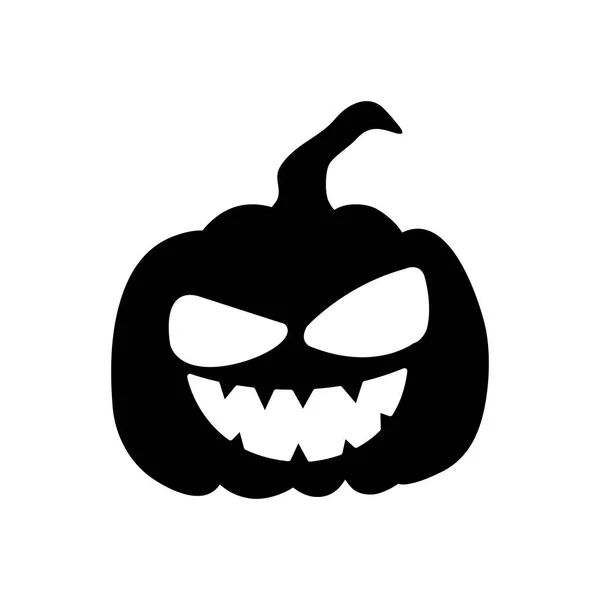 Silhouette halloween pumpkin traditional icon — Stok Vektör