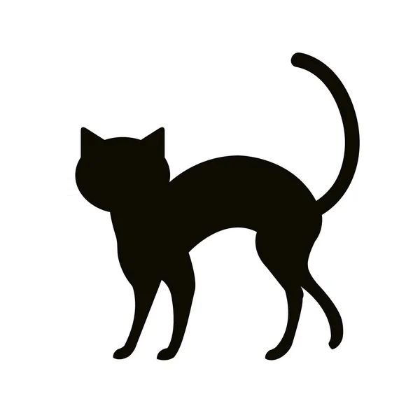Silhouette gatto animale di Halloween — Vettoriale Stock