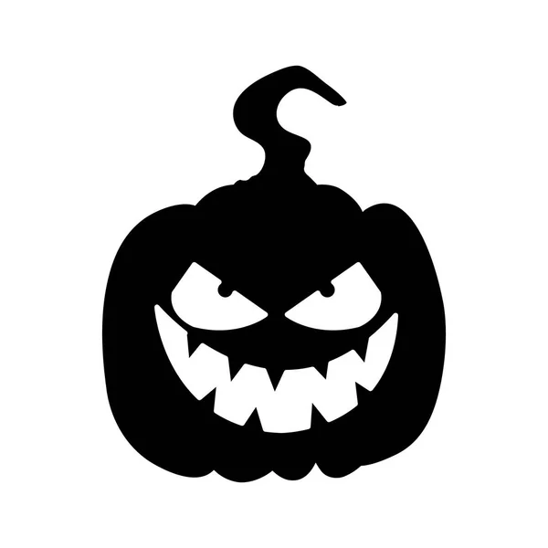 Silhouette halloween pumpkin traditional icon — Stok Vektör