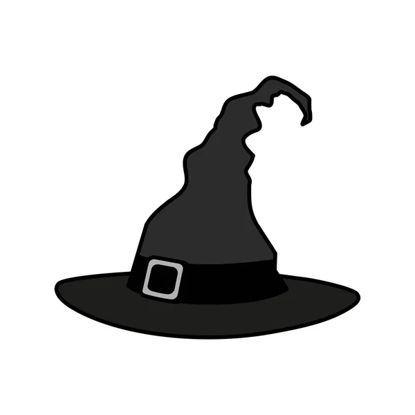 Klobouk čarodějnice k Halloweenské ikoně — Stockový vektor