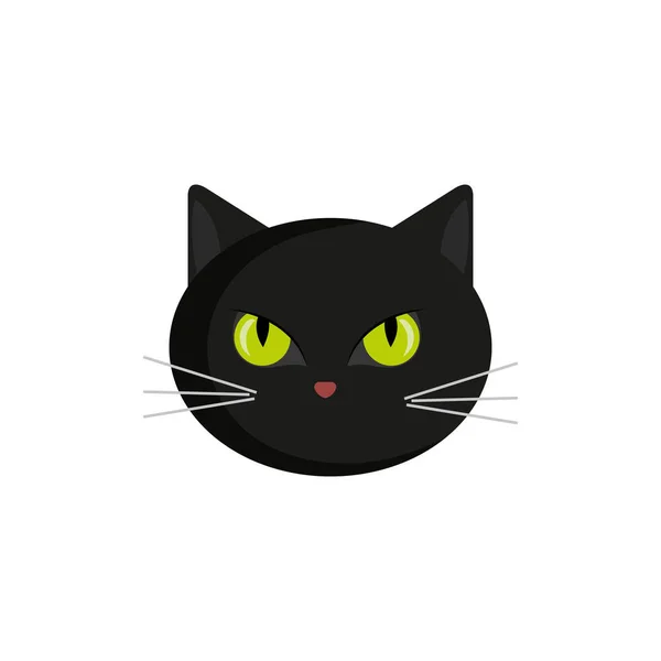 Cabeza de gato animal de halloween — Vector de stock