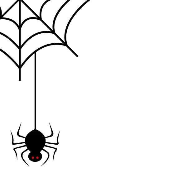 Păianjen de Halloween în cobweb — Vector de stoc