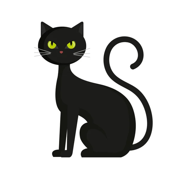Cat feline animal of halloween — Stock Vector