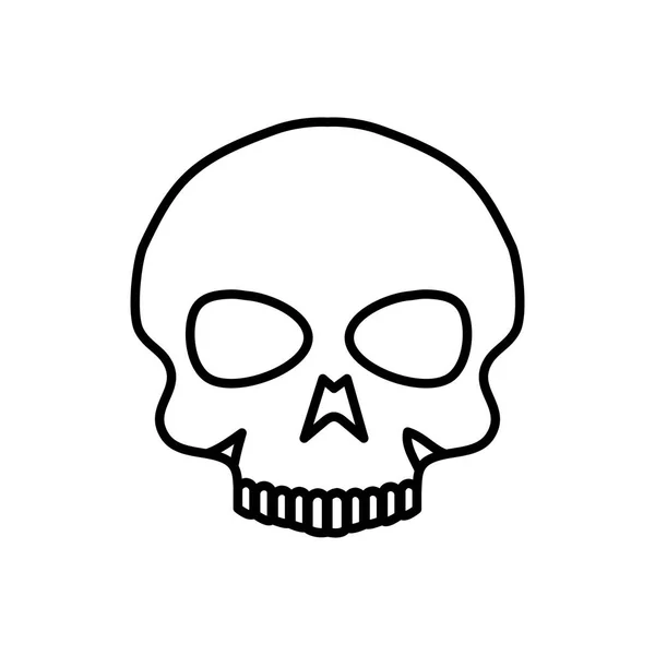 Череп мертвый Хэллоуин изолированная икона — стоковый вектор