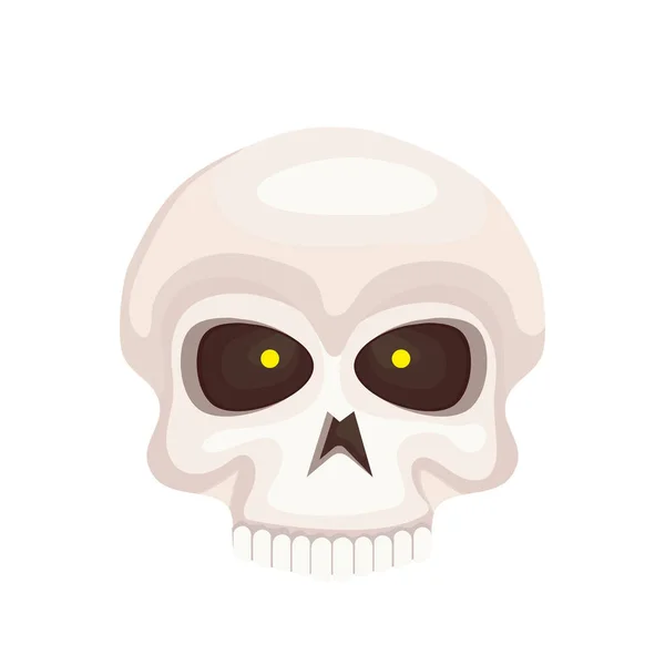 Crâne mort halloween icône isolée — Image vectorielle