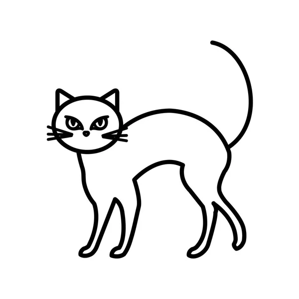 Gato felino animal de halloween — Vector de stock