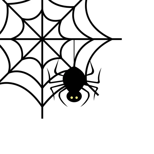 Αράχνη του Halloween στο ιστό της αράχνης — Διανυσματικό Αρχείο