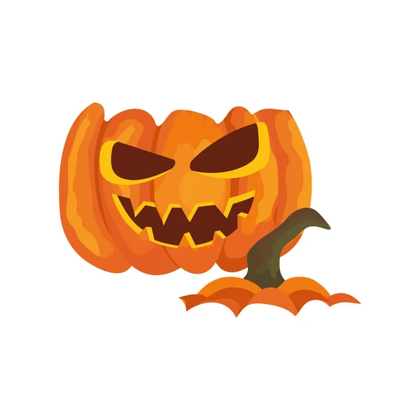 Dynia Halloween ikona na białym tle złamane — Wektor stockowy