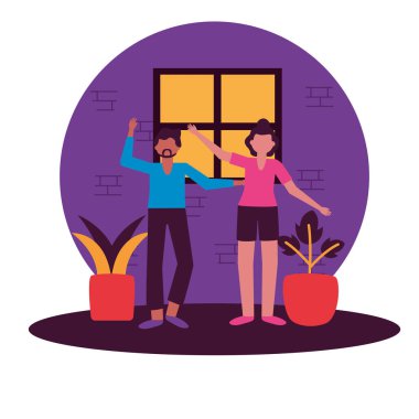 Kadın ve erkek avatar vektör tasarımı