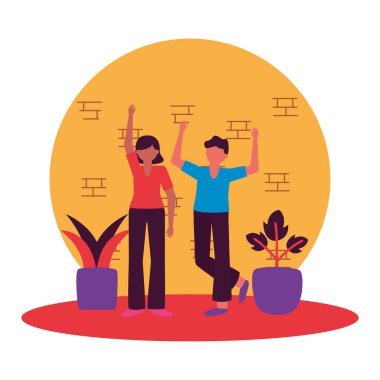 Kadın ve erkek avatar vektör tasarımı