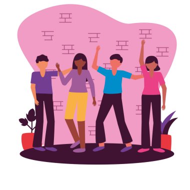 İzole kadın ve erkek avatarları tasarım