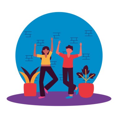 Kadın ve erkek avatar vektör tasarımı