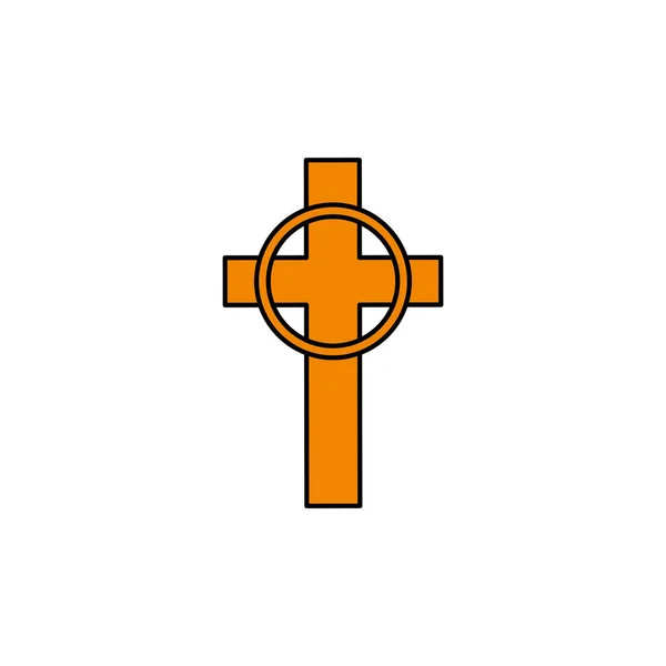 Croce cattolica icona religiosa isolata — Vettoriale Stock