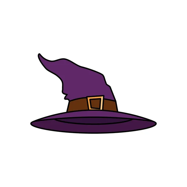 Hat of witch for halloween icon — Stock Vector