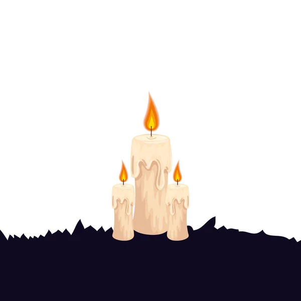할로윈 촛불 장식 고립 아이콘 — 스톡 벡터