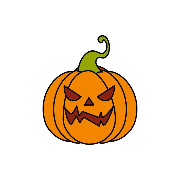 Calabaza de halloween icono aislado tradicional — Vector de stock