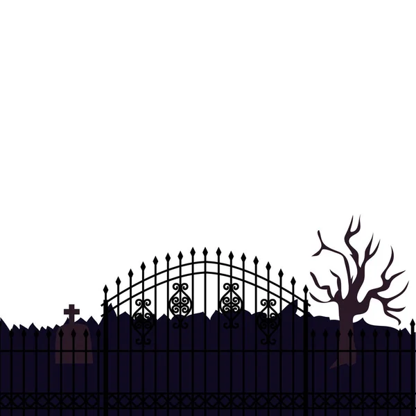 Fence iron cemetery isolated icon — Stock Vector