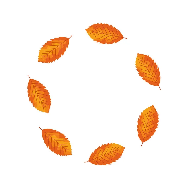秋の葉のフレーム円形 — ストックベクタ