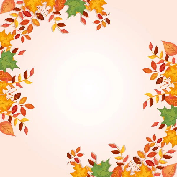 叶子秋天的框架装饰 — 图库矢量图片