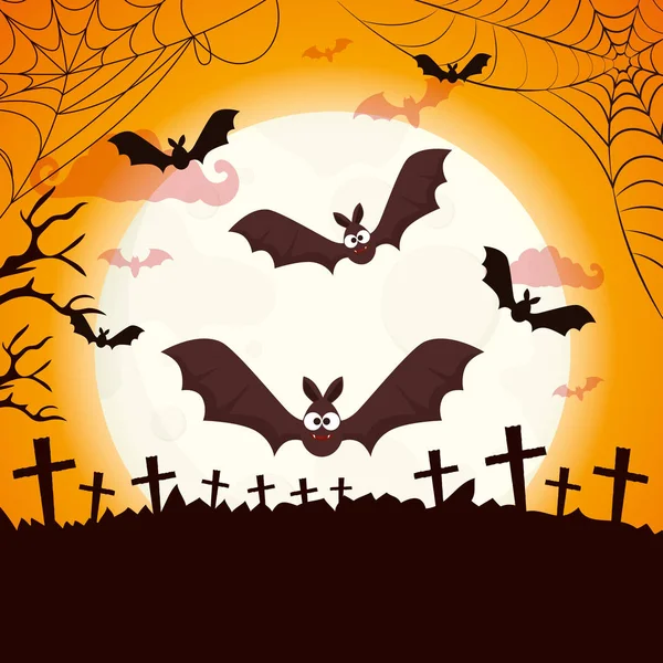 Bat flygande Halloween isolerad ikon — Stock vektor