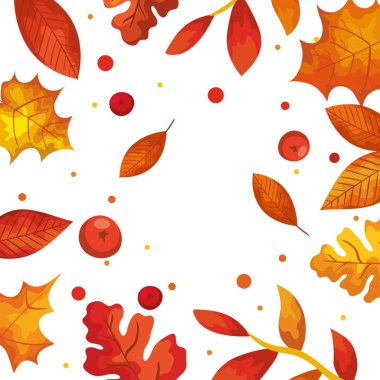 yapraklar ve meyveler sonbahar desen arka plan