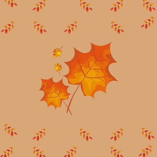 Outono folhas estação padrão fundo — Vetor de Stock