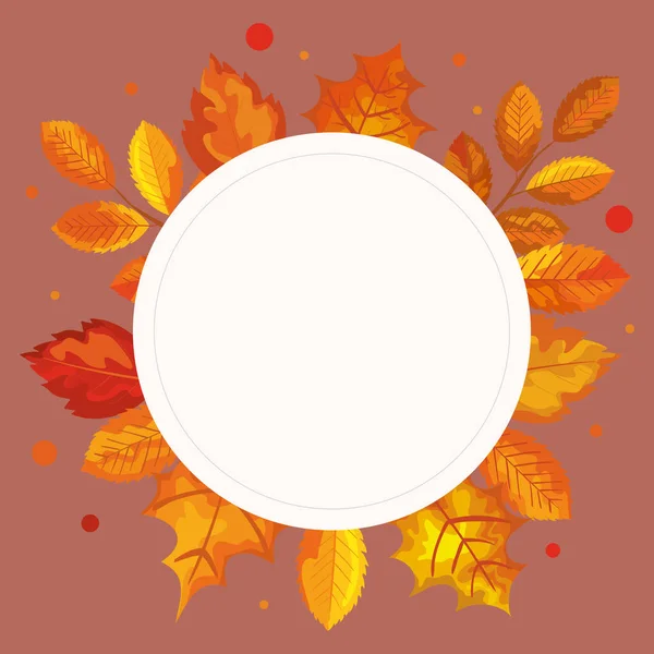 框架装饰与秋天的叶子 — 图库矢量图片