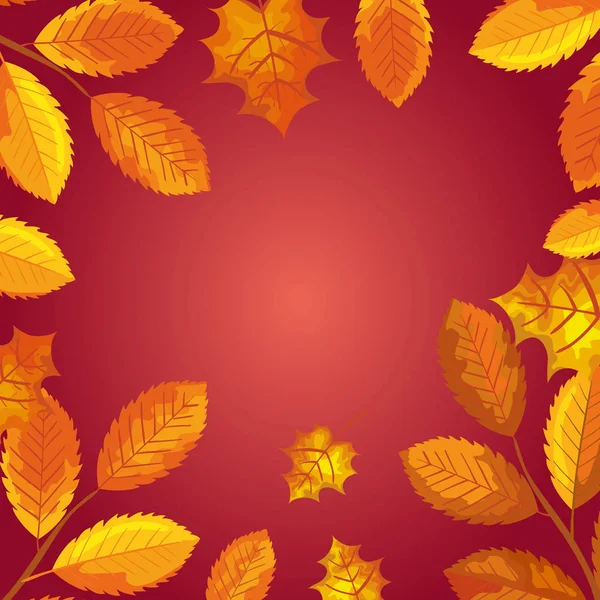 Fundo de folhas decorativas outono — Vetor de Stock
