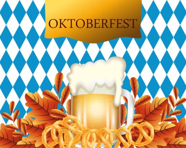 bira ve kraker ile oktoberfest poster
