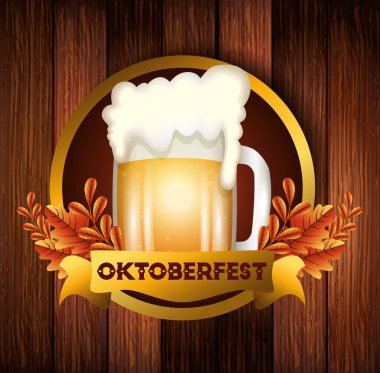 kavanoz bira ve kurdele ile oktoberfest poster