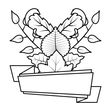 kurdele mevsimlik dekorasyon ile sonbahar yaprakyapraklar yeşillik