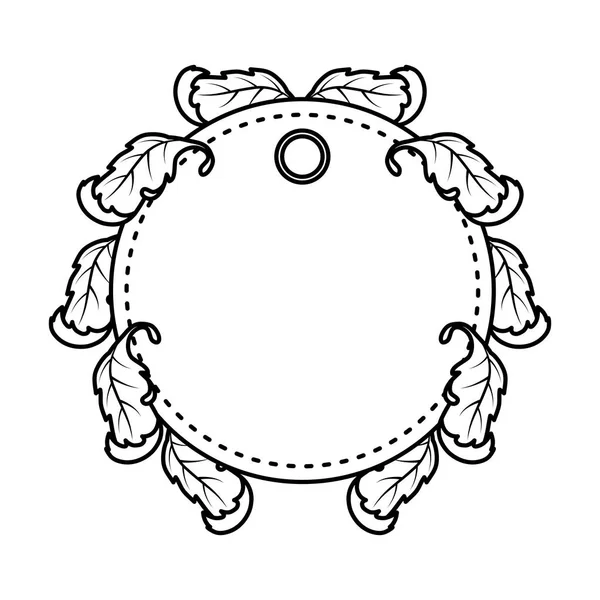 Φθινόπωρο κυκλικό πλαίσιο με διακόσμηση φύλλων — Διανυσματικό Αρχείο